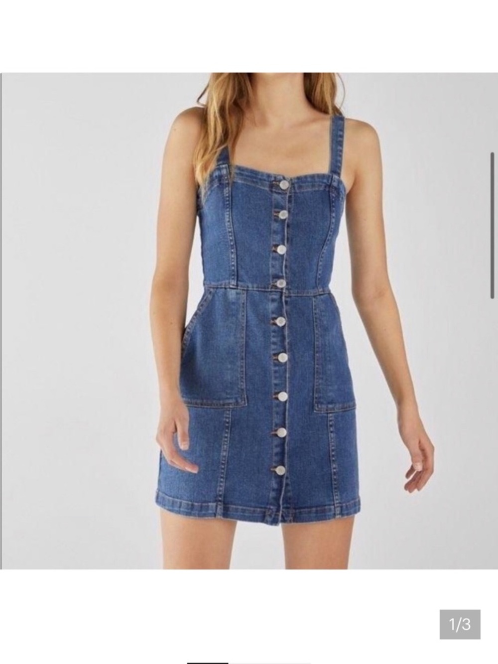 H&M Divided Overall Denim Mini Dress size 2